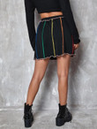 Women Stitch Trim A Line Skirt