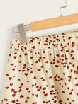 Confetti Heart Print Layered Ruffle Hem Skirt