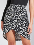 High Waist Leopard Wrap Skirt