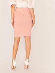 Solid Zip Back Bodycon Pencil Skirt