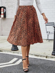Women Leopard Print A-line Skirt