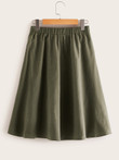 Tie Front Elastic Waist Skirt