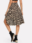 Ruffle Hem Leopard Print Skirts