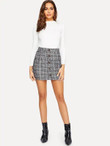 Button Up Plaid Skirt