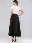 Elastic Waist Pocket Detail Skirt