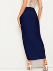 Solid Ruched Wrap Skirt