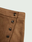 Women Solid Button Front Skirt