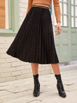 Women Glitter Pleated Longline Skirt