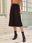 Women Glitter Pleated Longline Skirt