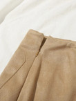 Women Button Front Zip Side Skirt