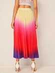 Ombre Pleated Longline Skirt