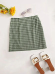 Women Tartan Plaid Mini Skirt