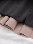 Elastic Waist Pleated Skirt & Bear Doll Pendant
