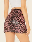 Snake Embossed Leopard Mini Skirt