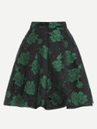 Zip Front Flower Print Skirt