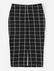 Split Hem Grid Skirt