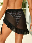 Ruffle Trim Tie Waist Sheer Skirt Without Panty