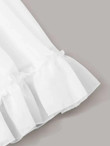 Paperbag Waist Ruffle Hem Solid Skirt