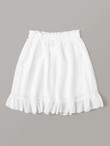 Paperbag Waist Ruffle Hem Solid Skirt