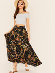 Chain Print Maxi Skirt