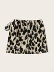 Leopard Knot Side Wrap Skirt