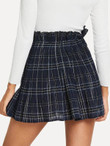 Frill Trim Plaid Skirt