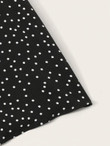 Button Front Dot Print Skirt