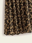 Cheetah Print Elastic Waist Pleated Skirt