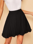 Zip Side Pleated Skirt