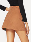 Color-Block Button Through Skirt