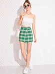 Tartan Print Buttoned Wrap Skirt