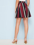 Striped Swing Tie Front Skirt