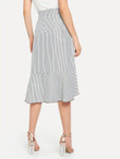 Grid Print Ruffle Skirt