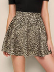 Leopard Print Skater Skirt