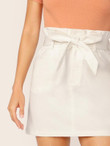 Belted Paperbag Waist Skirt