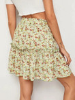 Ditsy Floral Print Frill Trim Skirt