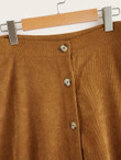 Button Up Flare Cord Skirt