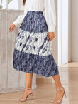 Tie Dye Elastic Waist Pleated Skirt