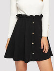 Paperbag Waist Button Front Skirt