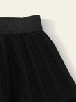 Elastic Waist Layered Pleated Skirt