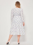 Women Plus Size Allover Floral Print Belted Dress