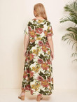 Women Plus Size Allover Floral Smock Dress