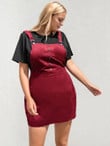 Women Plus Size Corduroy Overall Dress