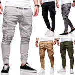 Brand Design Men Multi Pocket Hip Hop Harem Joggers Pants