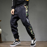 Super cool men fashion camouflage collage hip hop jeans