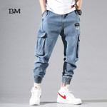Men Jogger Jeans New Fashion Streetwear Hip Hop Style Harem Jeans