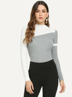 Color-Block Skinny Sweater
