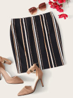Colorful Striped Pencil Skirt