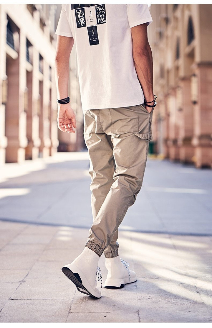 Brand Designer Men Military Casual Solid Cotton Hip Hop Pants