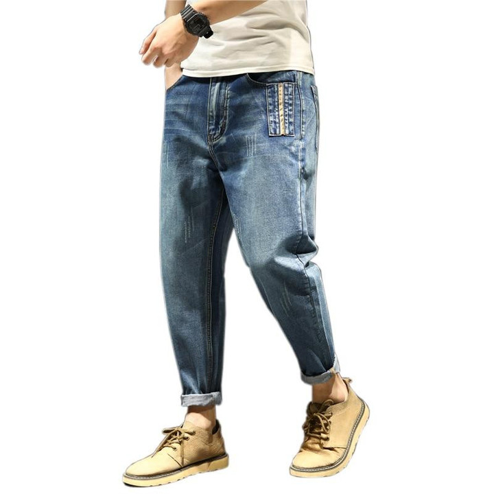 Hot fashion style men loose casual full length jeans